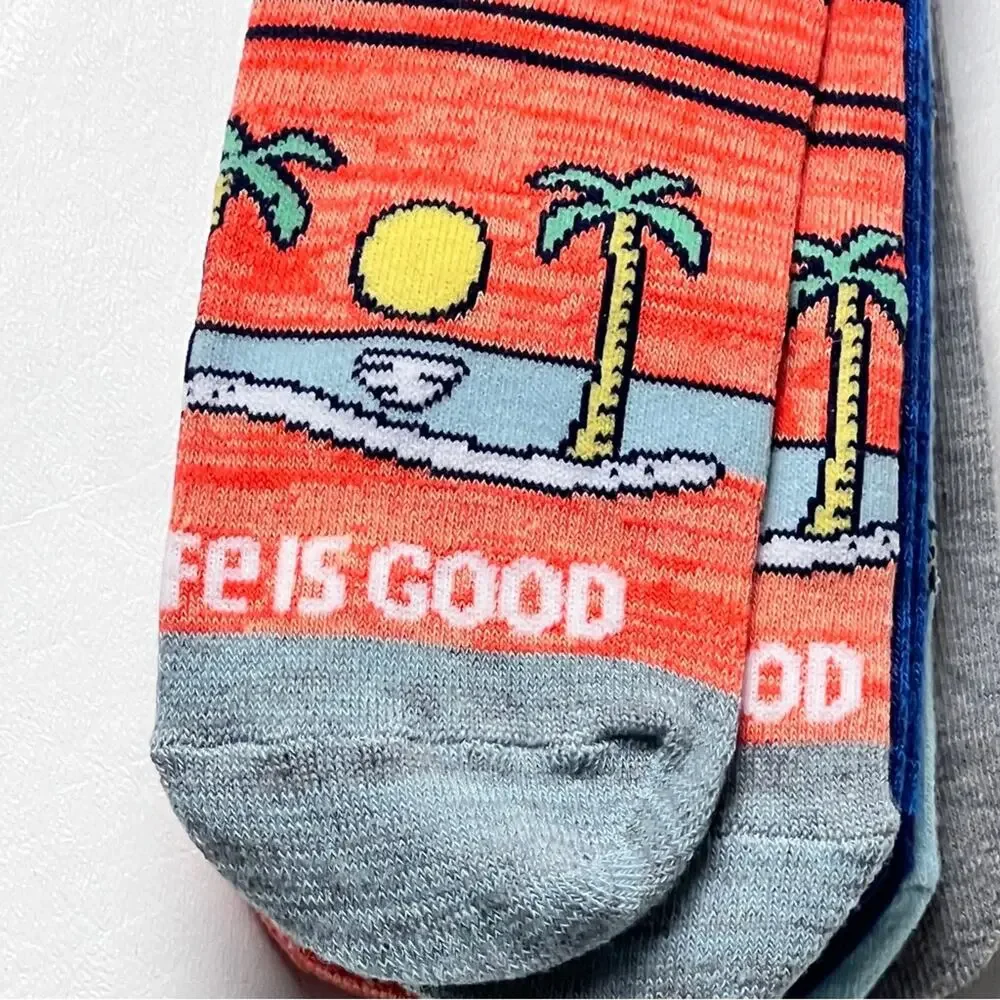 LIFE IS GOOD Men's Lightweight Low Cut Multi 6 Pack Sock Set